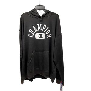 (NWT) Champion Vintage Wash Varsity Pullover Hoodie Solar Wash Black XXL